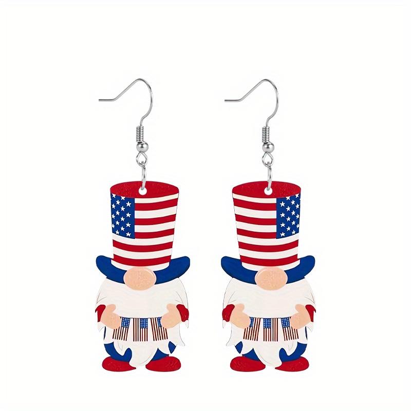 2D Flat Independence Day Gnomes Acrylic Earrings Holiday Earrings Elegant Earrings Party Earrings Holiday Gift for Friends Party Favor