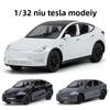 Металлическая модель автомобиля Tesla Model Y Коллекционная игрушка со звуком и светом Для любителей автомобилей