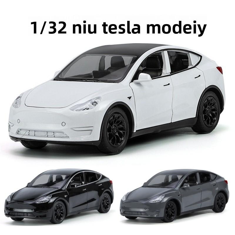 Металлическая модель автомобиля Tesla Model Y Коллекционная игрушка со звуком и светом Для любителей автомобилей
