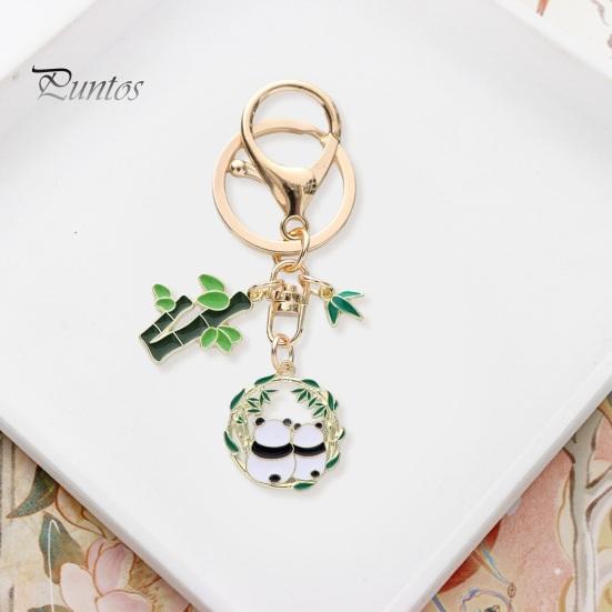 Новогодний брелок с пандой, бамбуковый венок, кулон, полированный зажим для омара, легкая сумка через плечо, школьный ранец, украшение, кулон, брелок