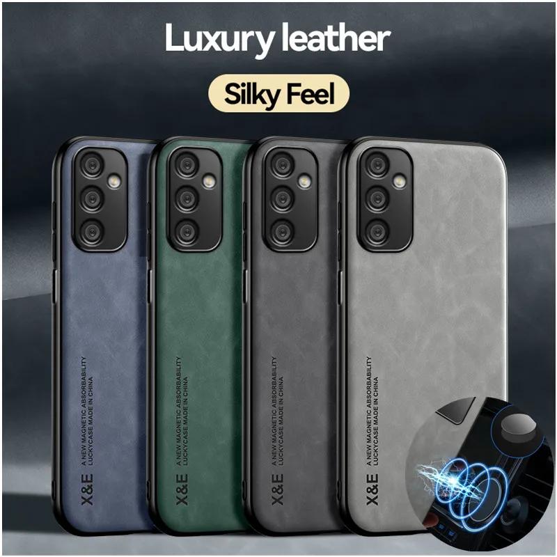 Чехол для Samsung Galaxy A05 A05S A15 A25 A35 A14 A34 A54 A13 A33 A53 A52S 5G Защитный чехол Автомобильный магнитный держатель Текстурированный Бизнес Полная защита