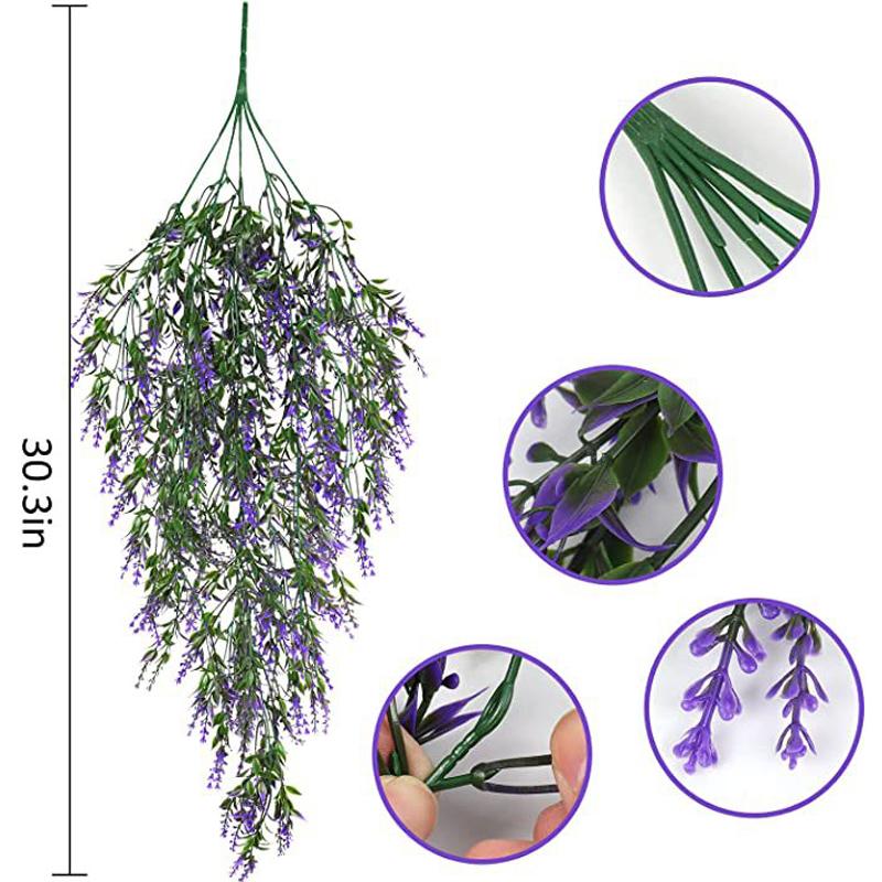 Artificial Ivy Flower Vine Garland Lavender Wall Hanging Home Garden Trailing Basket Plants