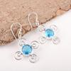 Украшения из швейцарского голубого топаза из серебра 925 пробы, Великолепные серебряные серьги ручной работы, Украшения с топазом для любви