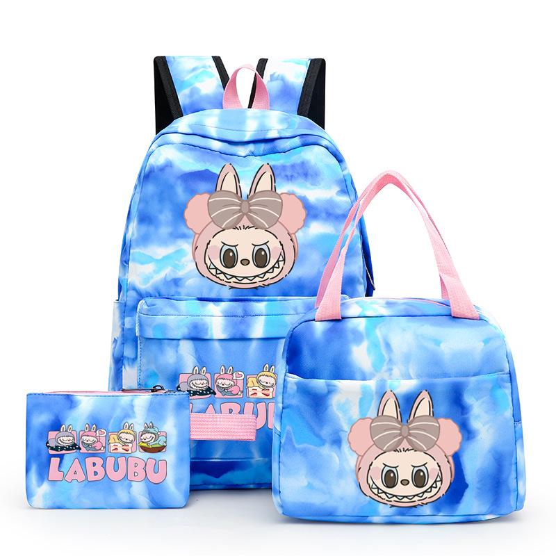 3Pcs/set Printed Backpack with Lunch Bag Pencil Case Student Teenager Boy Girl Bagpack Women's Backpack Set Travel Bag