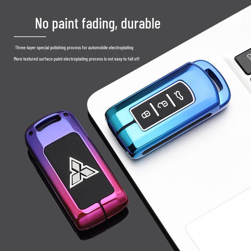 Чехол для ключа Mitsubishi для 2021 Outlander, Eclipse Cross, Pajero Sport, ASX: Модификация мужского корпуса и пряжки для автомобиля