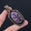 Tree Of Life Purpurite Gemstone Pendant Pure Copper Wire Wrapped Handmade Jewelry