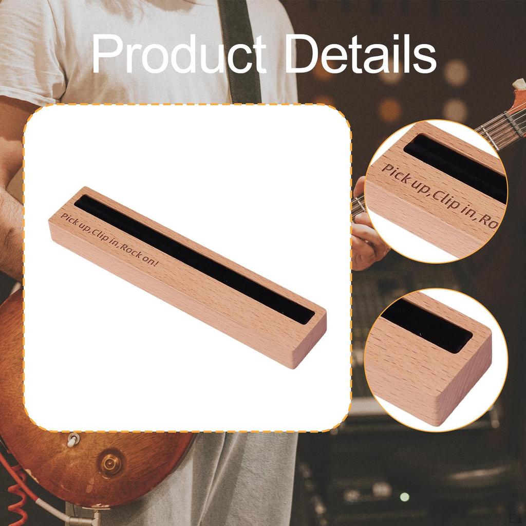 Guitar Pick Holder Organizer Wooden Sturdy Storage Showcase Box Display for Bass