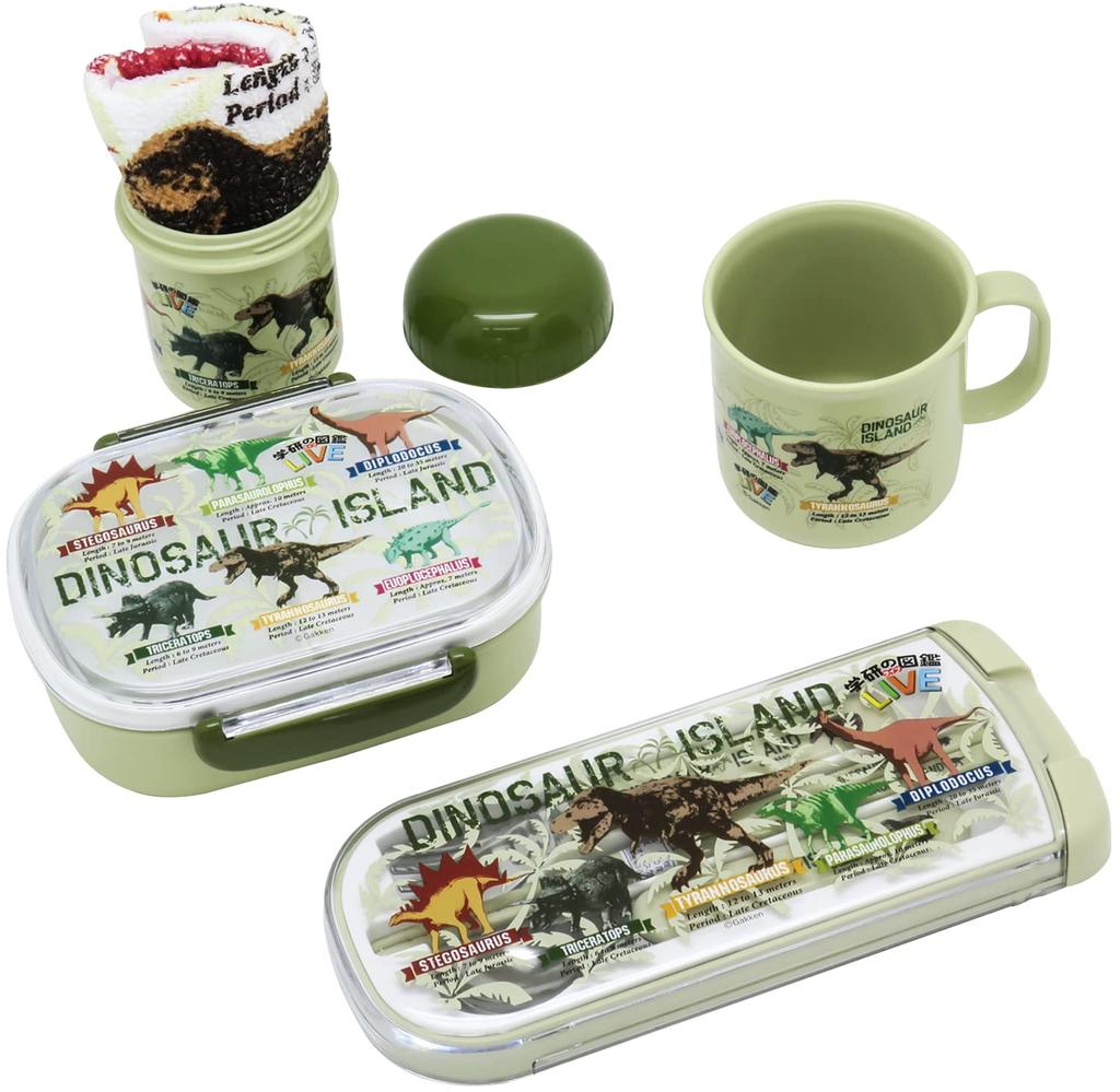 OSK Bento Box Lunch Box Gakken Illustrated Book LIVE 360ml by Removing the Made In Japan Dishwasher Safe Green [With Core/Lock Type/Microwaveable Lid]