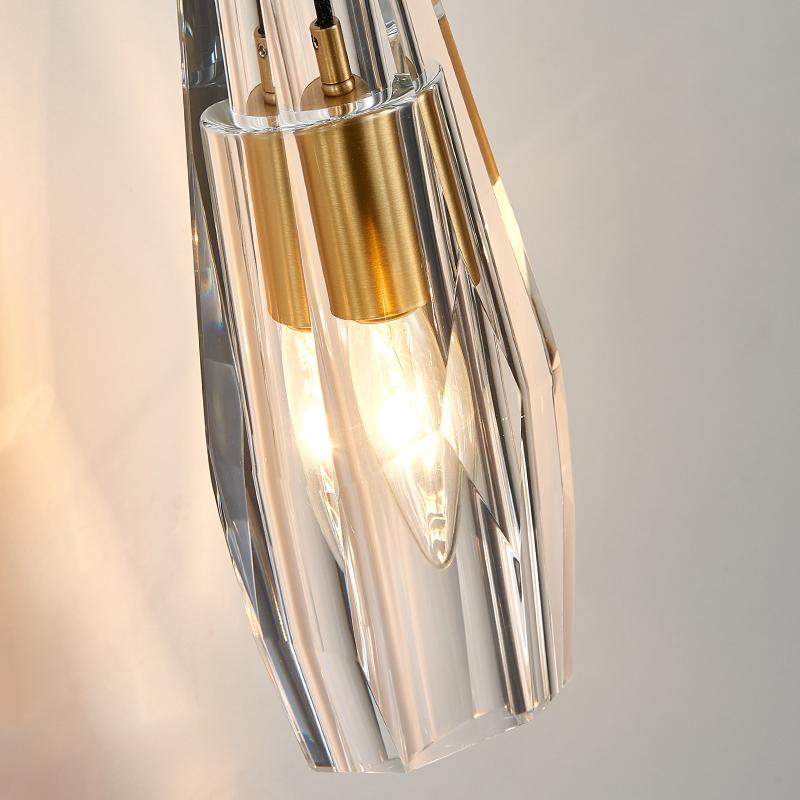 Nordic creative living room Crystal wall lamp fashion modern minimalist model bedside copper wall lamp bedroom Corridor
