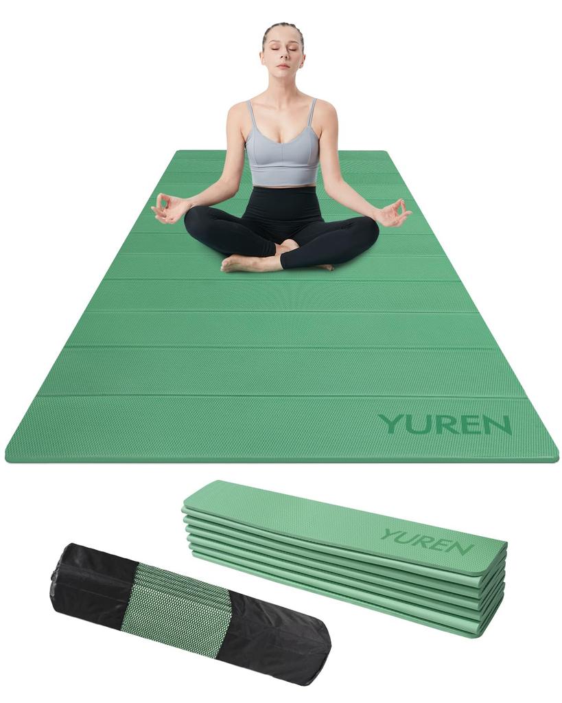 YUREN Foldable Yoga Thick Wide 80cm X Training TPE Stretching Easy To Storage Bag Included Mat, 10mm, 185cm, Mat, Material, Mat, Non-Slip, Non-Toxic,