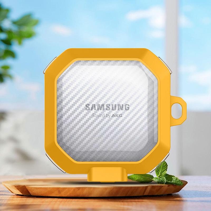 Прозрачный чехол для наушников с узором из углеродного волокна для Samsung Galaxy Buds Pro Live 2, чехол с замком переключателя для Samsung Buds 2 Pro