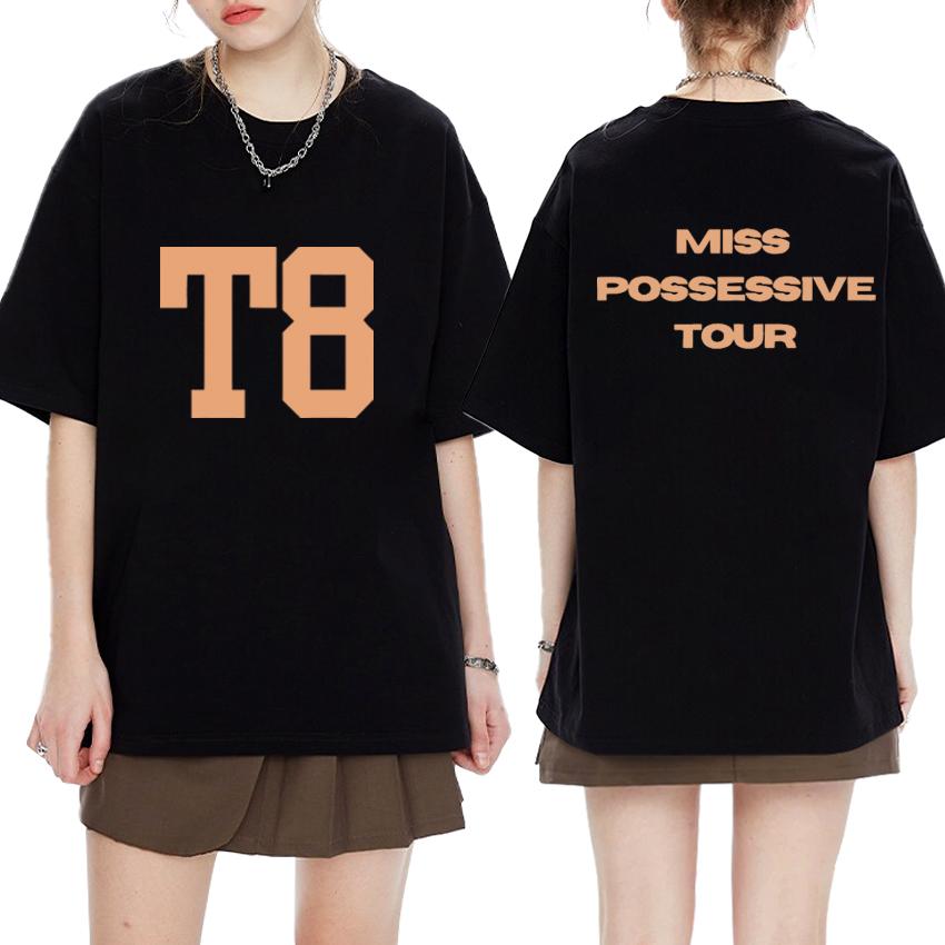 Hot Sale Tate Mcrae T8 Miss Possessive Tour 2025 T Shirts Unisex Women Fashion Y2k short sleeve Tshirt Unisex 100 Cotton clothing