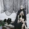 Horror Halloween Decoration Black Gauze Artificial Spider Web For Haunted Halloween Party Home Decor Scary Skeleton Frame