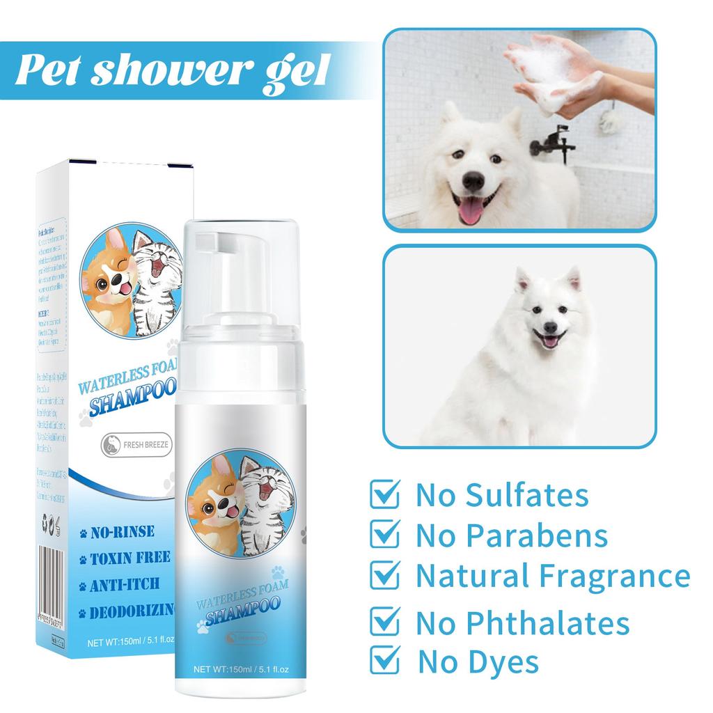 Pet Shampoo, Scented Dog Shampoo And Hair Wash For Moisturizing And Cleansing Pet Hair ,Dry Cleaning Spray Shower Gel150ml