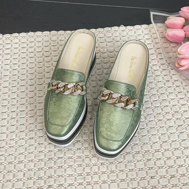 Роскошные дизайнерские туфли женские лоферы туфли-лодочки элегантные женские туфли на среднем каблуке 2024 кроссовки на платформе для девочек на танкетке большой размер 43
