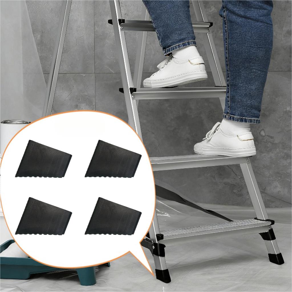 4Pcs Heavy-Duty Anti-Slip Ladder Feet Suitable For Telescopic Ladders - Replacement Safety Anti-Slip Caps With Textured Tread Tips, Durable Plastic