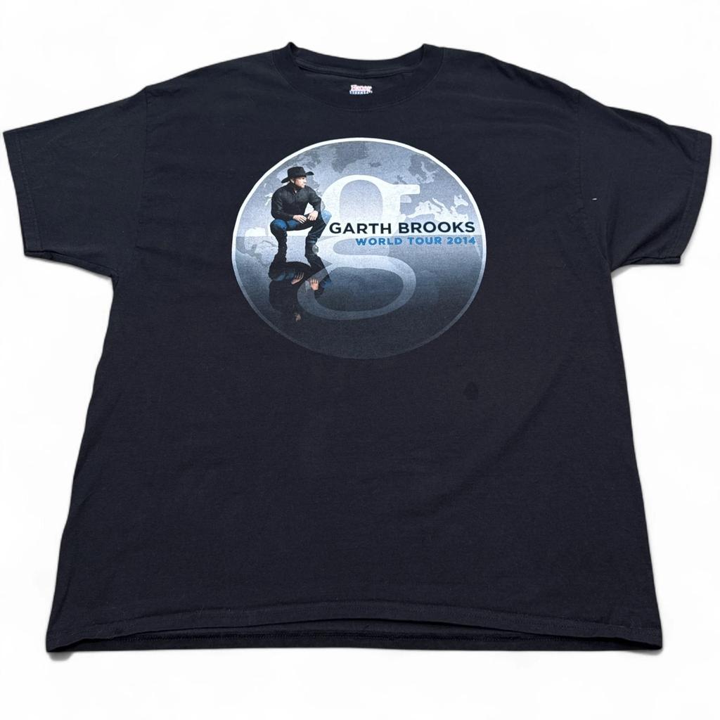 Концертная футболка Garth Brooks World Tour, мужская, размер XL, черная, в винтажном стиле, кантри