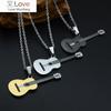 Ожерелья с подвеской в виде рок-гитары, ожерелья из нержавеющей стали, женские и мужские модные музыкальные украшения