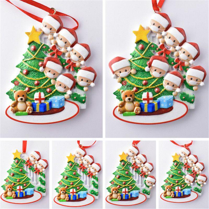 Beautiful Resin Christmas Tree Hanging Ornaments For Family Of 2-7 People