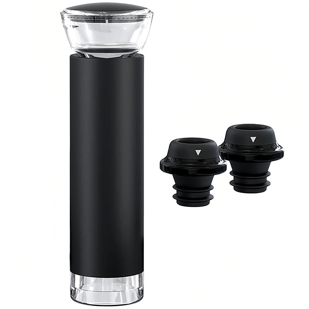 Вакуумный насос для вина с пробкой для бутылок, силиконовая пробка для вакуумного уплотнения, вакуумный упаковщик Wine Saver Preserver, черный