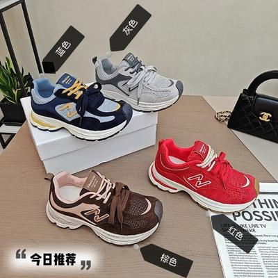 Платформенные сетчатые туфли женские осенние новые ретро легкие кроссовки, увеличивающие рост