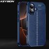 KEYSION Shockproof Case for iPhone 17 Pro Max Soft Silicone Leather Texture Business Style Phone Back Cover for iPhone 17 17 Air