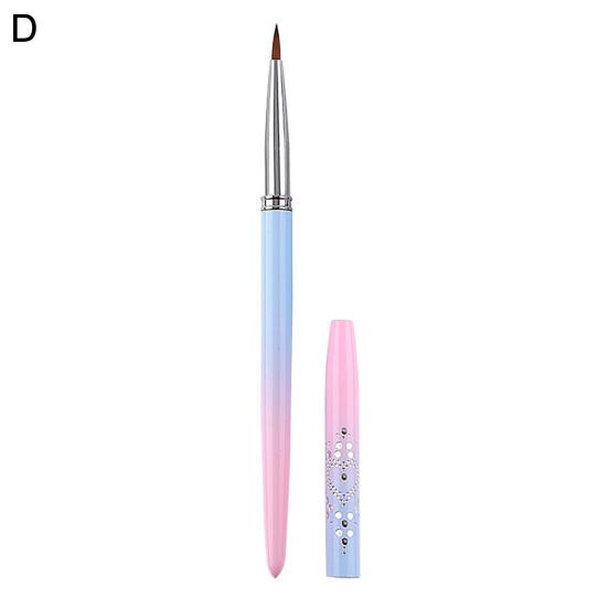 Ручка для дизайна ногтей с нейлоновыми щетинками, удобная эргономичная ручка, яркие цветные линии, пластиковые типсы для ногтей