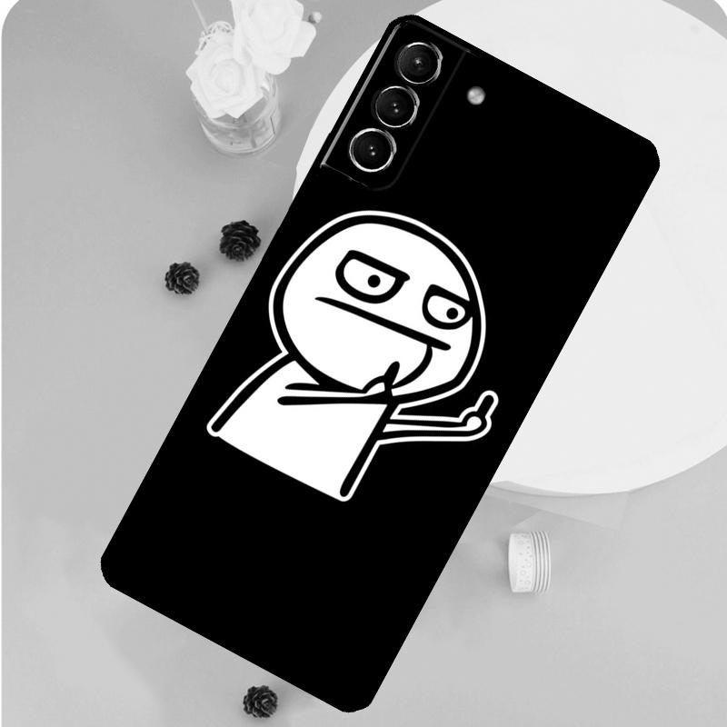 Чехол-мем Troll Face для Samsung Galaxy S23 FE S20 S21 S22 Ultra S8 S9 S10 Plus Note 10 20 Ultra Мягкая крышка