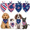 Red White Blue Pet Bandana Reusable Washable Dog Scarf for Independence Day Holiday Party Pet Accessories