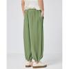 Women's Solid Color Pants With Elastic Waistband. Straight Leg. Loose Casual  Pants