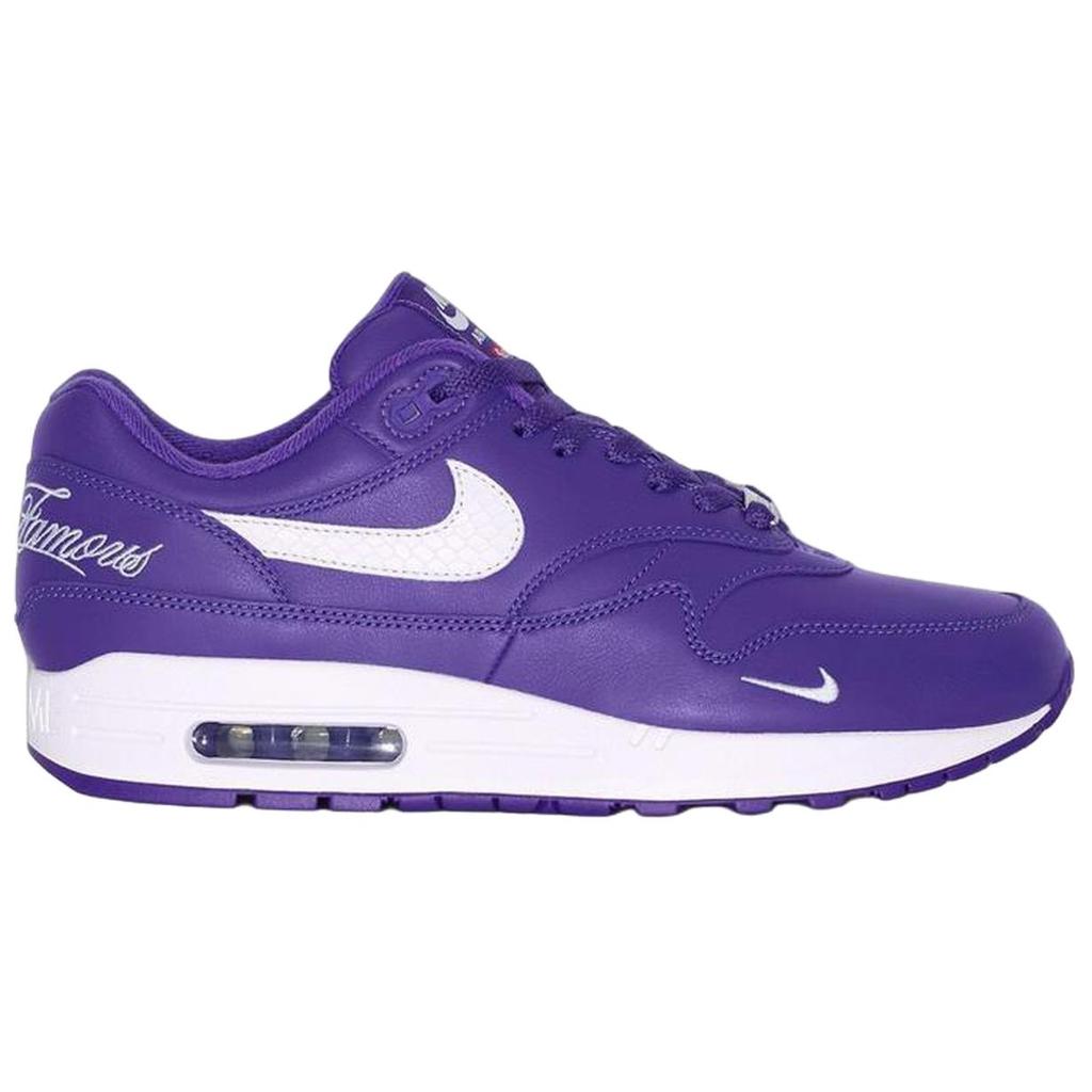 Кроссовки Supreme x Nike Air Max 1 87 SP Varsity Purple Unisex, белые HF8813-500