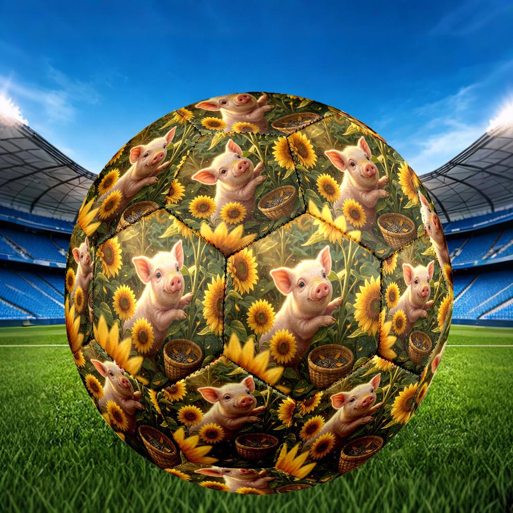 1pc Pig Sunflowers Durable Size 5 Soccer Ball Professional Match Training Football Indoor &Outdoor Sports Ball p60195