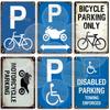 Vintage Parking Metal Sign Bicycle Disabled Motor cycle Parking Retro Metal Plaque Do not Attach Bikes To The Fence