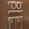 9Pcs Wall Mounted Jewelry Storage Rack 8 Hooks Earrings Necklace Organizer  Dressing Table