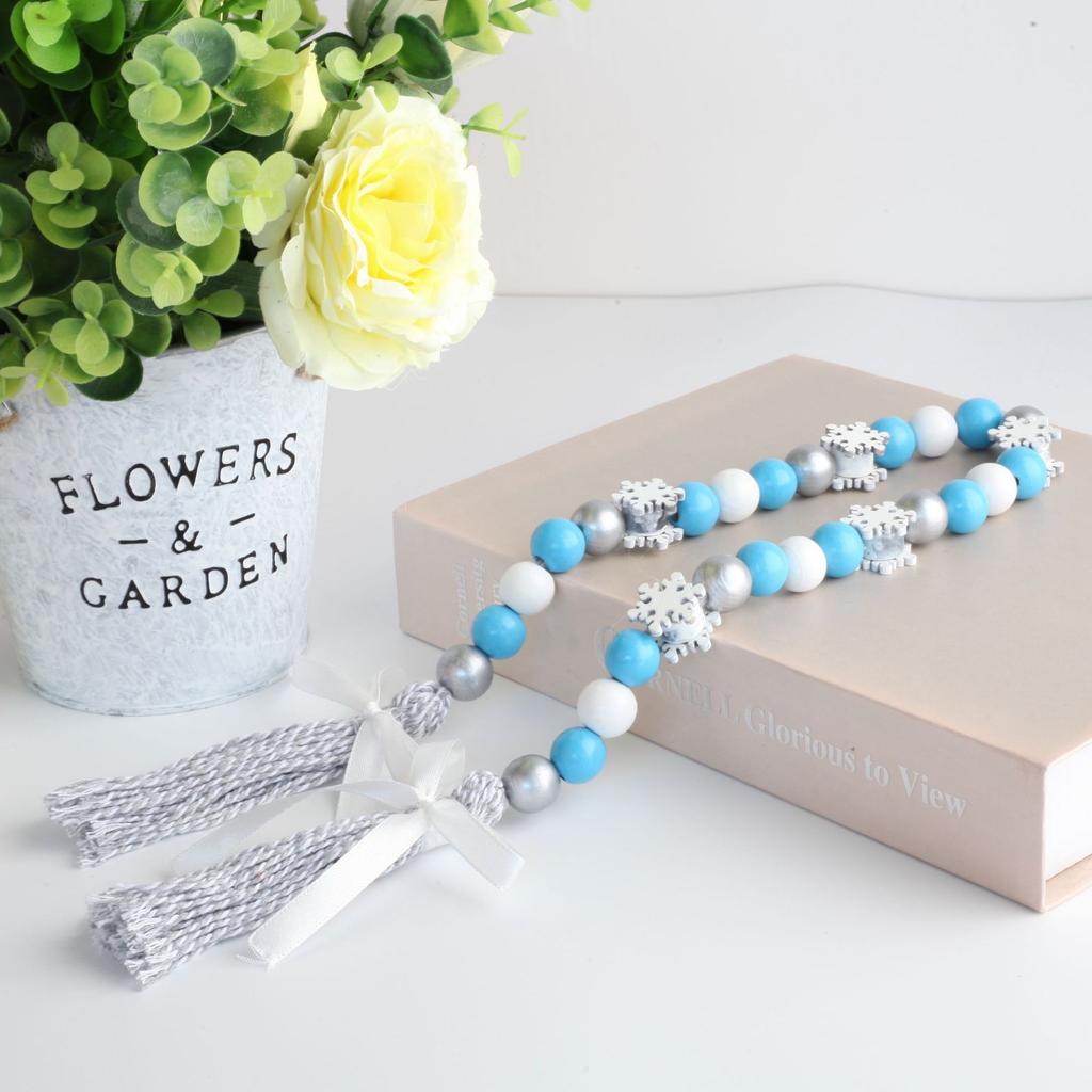 5Pcs Christmas Snowman Wood Beads For Crafts Garland Party Decoration DIY Christmas Tree Decoration Bracelet Necklace Jewelry Making