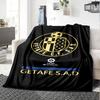 Getafe CF Print Flannel Blanket High Quality Warm Comfortable Cover for All Seasons Perfect for Gifts Home Decor