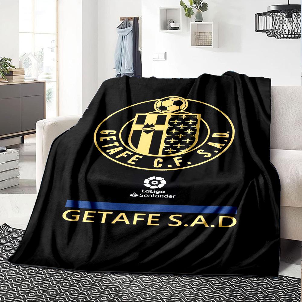 Getafe CF Print Flannel Blanket High Quality Warm Comfortable Cover for All Seasons Perfect for Gifts Home Decor