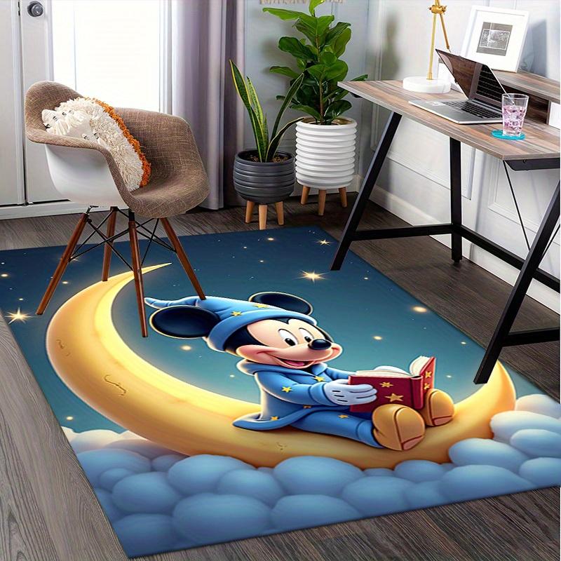 3D Printed Mickey Mouse,Moon,Night Anti-Slip Rug - Machine Washable Office Rug for Living Room, Bedroom, Office - Multiple Sizes