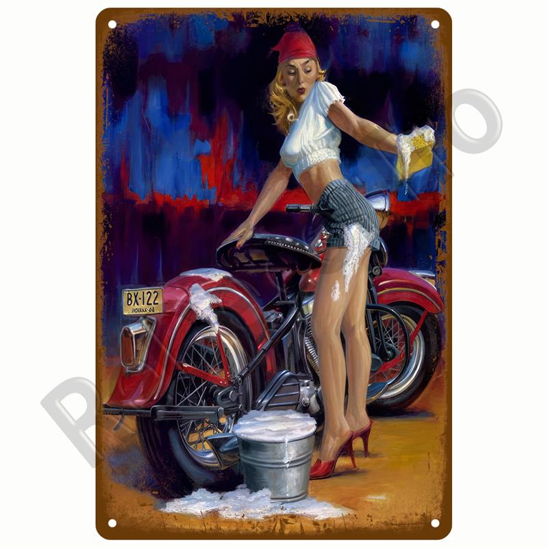 Vintage Decor Tin Sign Decorative Plaque Metal Sign Garage Gas Oil Spark Plug Tyre Service Man Cave Club Bar Home Wall Decor Art