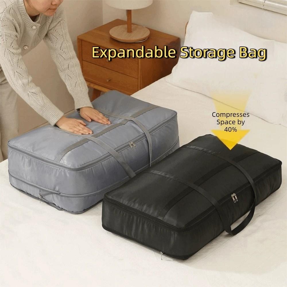 Large Capacity Expandable Storage Bag Save Space Folding Clothing Quilt Storage Bag with Zipper Down Jacket Organizer Dorm