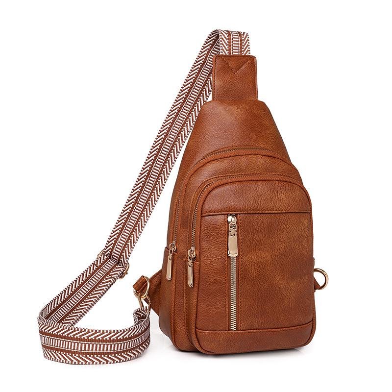 Женская нагрудная сумка, кожаная сумка через плечо, сумка на плечо для девочек, однотонная нагрудная сумка