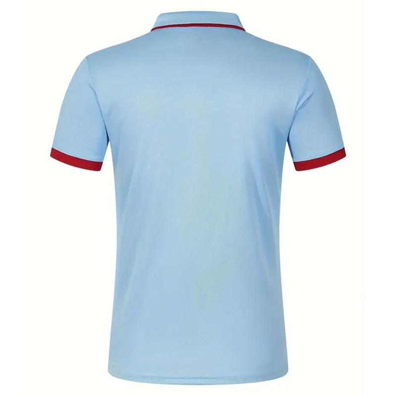 Men Summer Short Sleeve Slim Fit Turn Down Collar Polo Shirt 100% Polyester Pure Color Golf Polo Shirt Tops