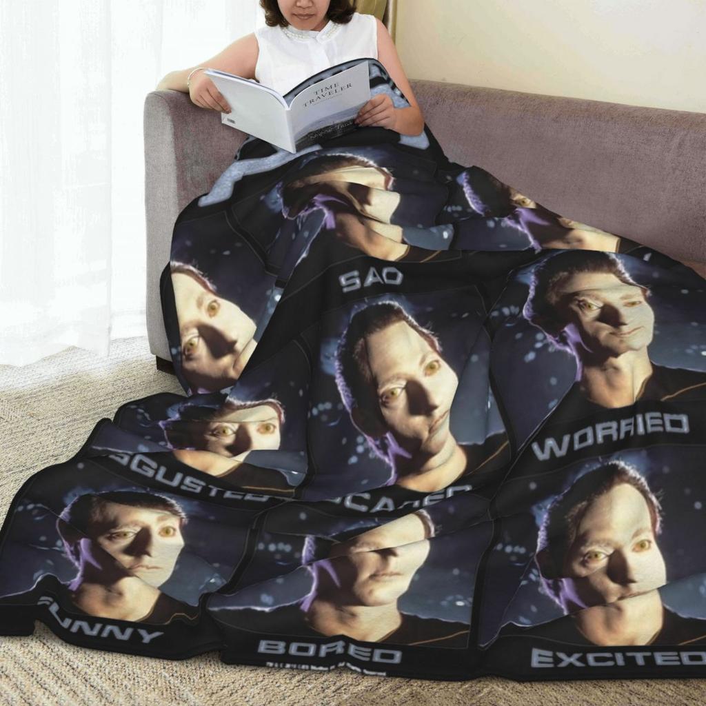 Stars Treks The Many Emotions Of Data Velvet Throw Blanket Blanket for Home Couch Soft Bedding Throws
