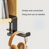 Aluminum Headphone Stand Hook Headsets Holder Foldable Desk Clamp for Gaming PC Space Saving (Black Silver)
