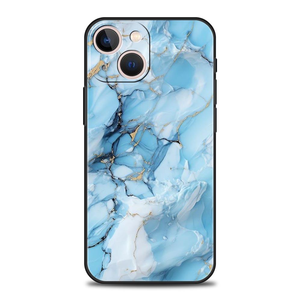 Marble Phone Case For iPhone 17 16 15 Pro Max 11 12 13 14 7 8 Plus SE 2020 X XR XS Cover Soft Black