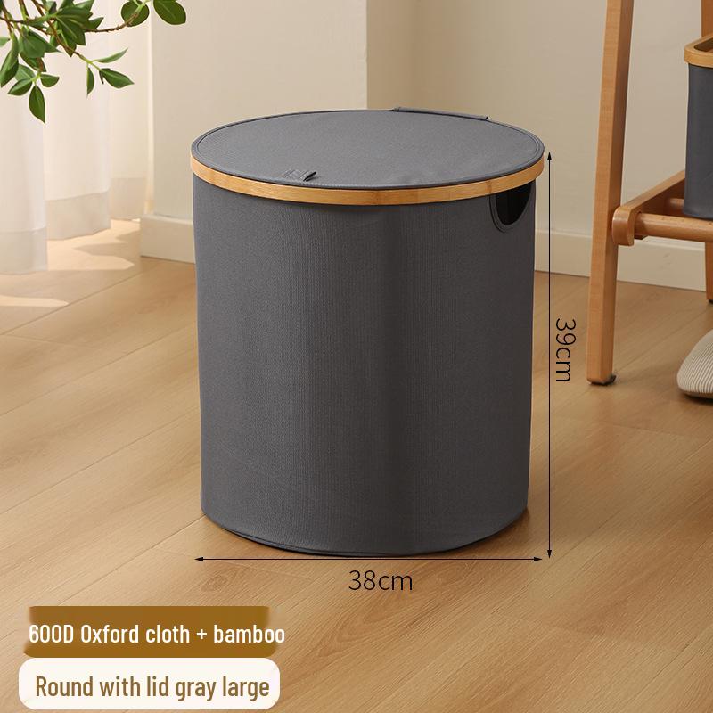 Elegant Foldable Laundry Hamper - Spacious Bathroom Storage Basket