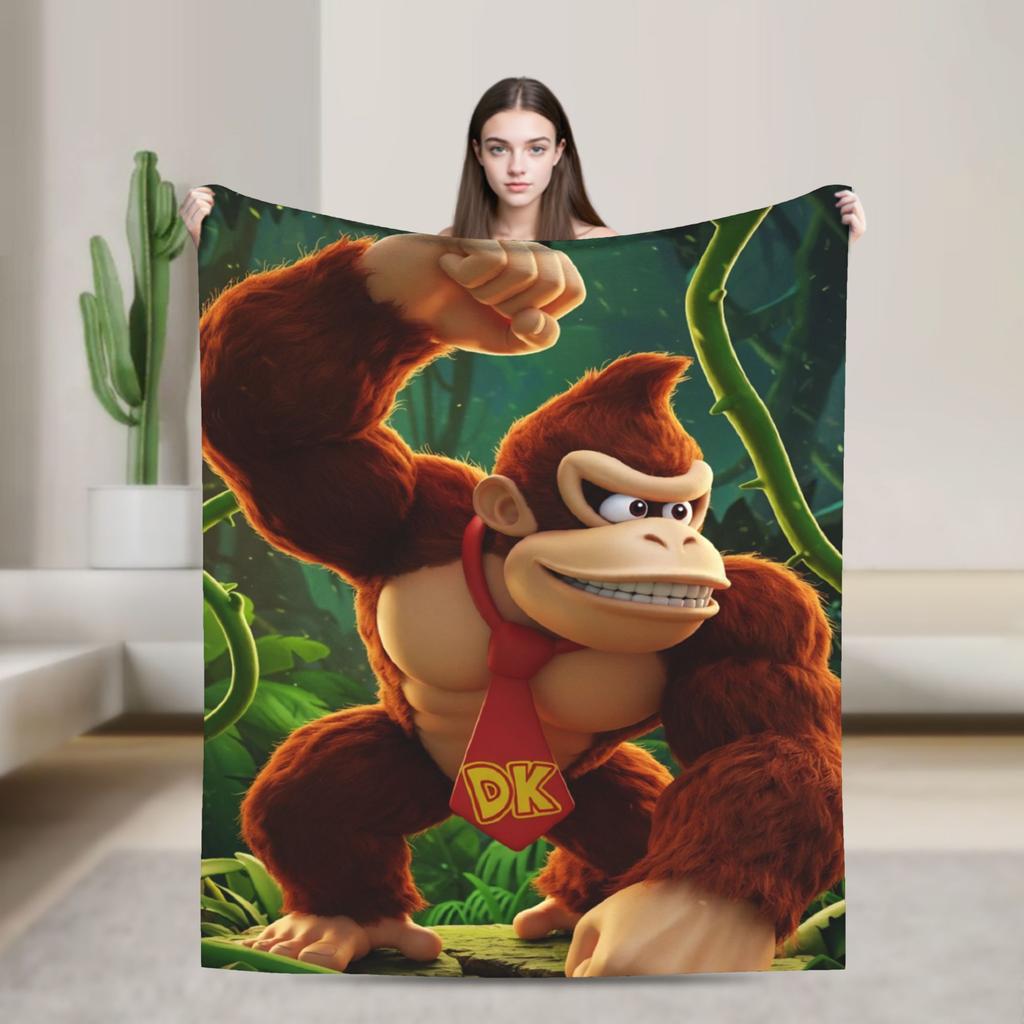 Donkey Kong Game Blankets Flannel Awesome Warm Throw Blanket for Bedspread Summer