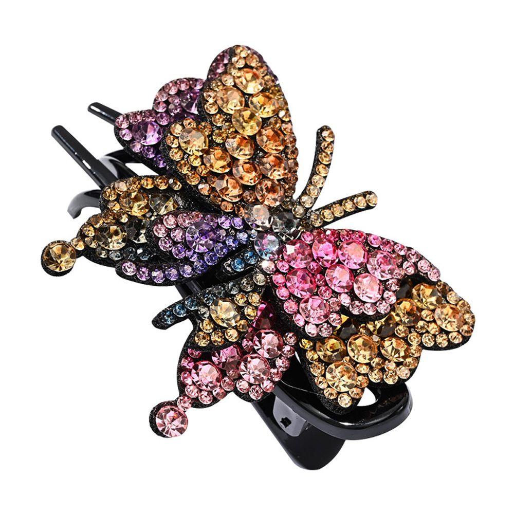 Lady Rhinestone Butterfly Korean Style Hair Clip Duckbill Clip Women Hair Claw Hair Accessories