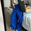 Summer Lazy Style Retro American Dopamine Straight-Wide-Leg Loose Plaid Casual Long Pants - Trendy Fashion