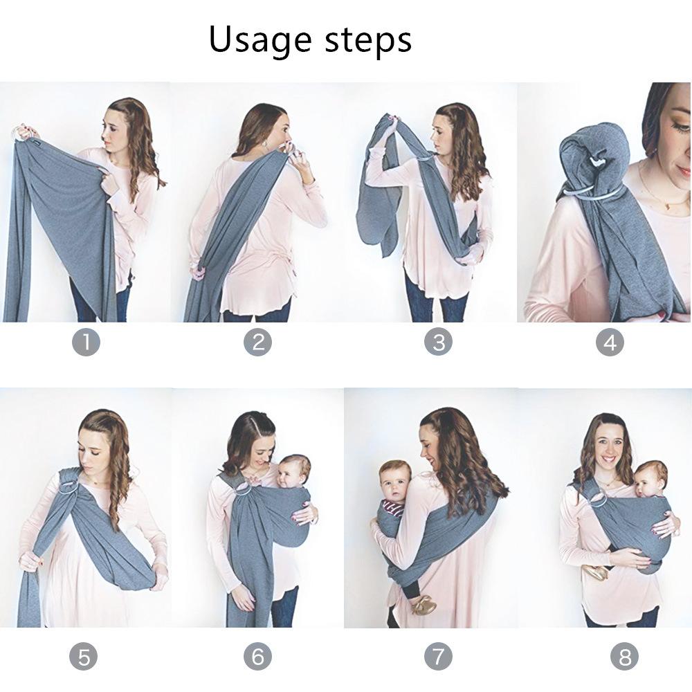 Baby Wrap Carrier, Soft and Adjustable for newborns weighing between 8 and 30 lbs